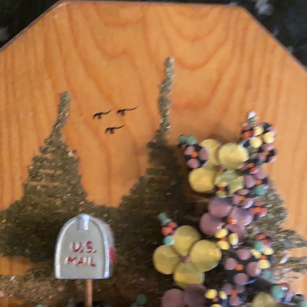 Unique Handpainted POL-O-CRAFT nail flower art vintage/Floral design w/mailbox - Picture 2 of 14